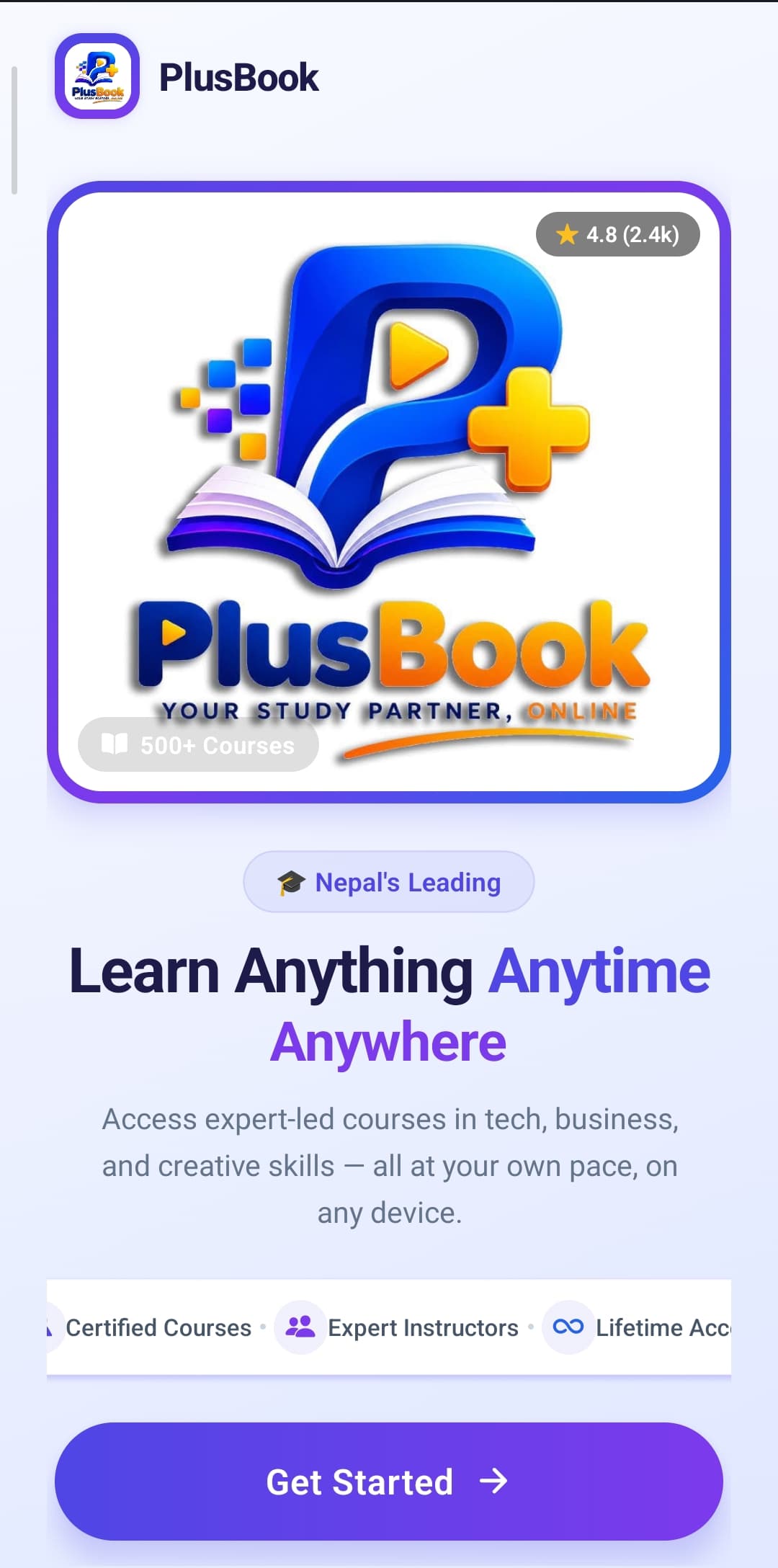 PlusBook Web and Mobile project screenshot